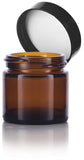 Glass Jar in Amber with Black Foam Lined Lid - 1 oz / 30 ml - JUVITUS