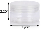 8 oz Clear Plastic Low Profile Jar with Natural Clear Flip Top Cap (12 Pack)
