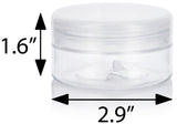 3 oz Clear Plastic Low Profile Jar with Natural Clear Flip Top Cap (12 Pack)