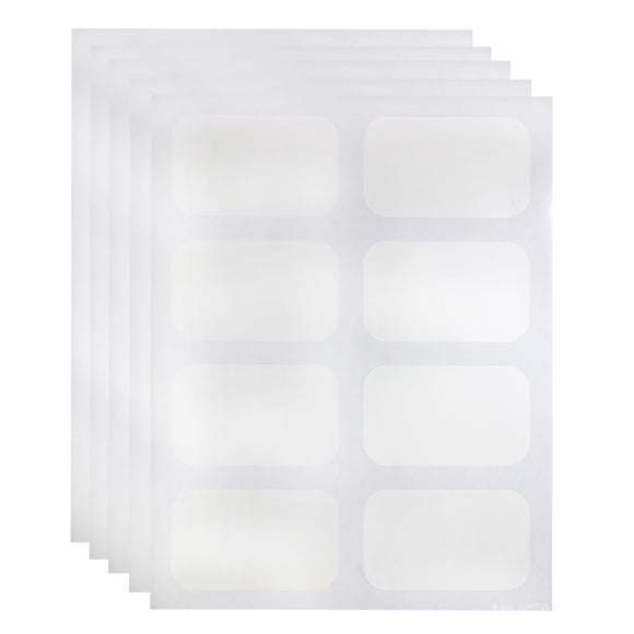 White Rectangular, Rounded Corners Waterproof Essential Oil Labels for Bottles and Jars - 3.5