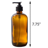 Amber Boston Round Thick Plated Glass Spray and Pump Bottle Set - 16 oz + Labels - JUVITUS