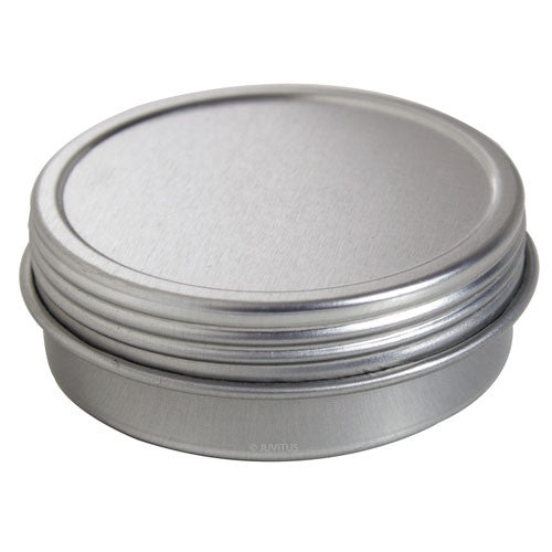 1 oz Metal Steel Tin Flat Container with Tight Sealed Twist Screwtop Cover  (12 Pack)