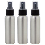 Silver Metal Aluminum Bottle with Black Fine Mist Spray - 2.7 oz / 80 ml - JUVITUS