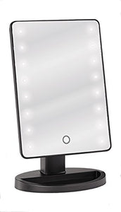 Professional Table Top Vanity Mirror With LED Lights (6.5" x 11") with Touch Sensor and Adjustable Tilt
