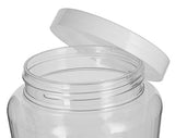 Plastic Tapered Jar in Clear with White Foam Lined Lid - 32 oz / 950 ml