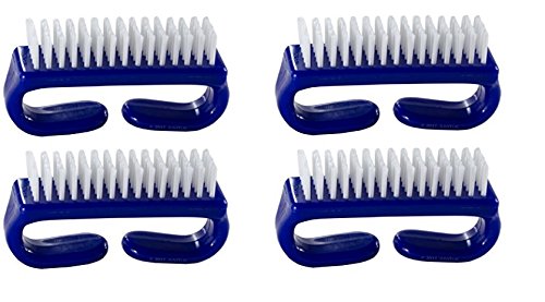 Nail Brush with Durable Plastic Handle - Blue, 4 Pack