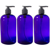 Purple PET (BPA Free) Refillable Plastic Bottles with Black Sprayers and Lotion Pumps - 16 oz (6 Pack)