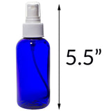 Cobalt Blue PET (BPA Free) Plastic 4 oz Bottle (6 Pack) (Includes 3- 4 oz Fine White Mist Sprays, 3- 4 oz Discs Cap)