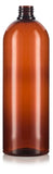 Amber Plastic Slim Cosmo Trigger Spray Bottle with White Sprayer - 32 oz / 950 ml