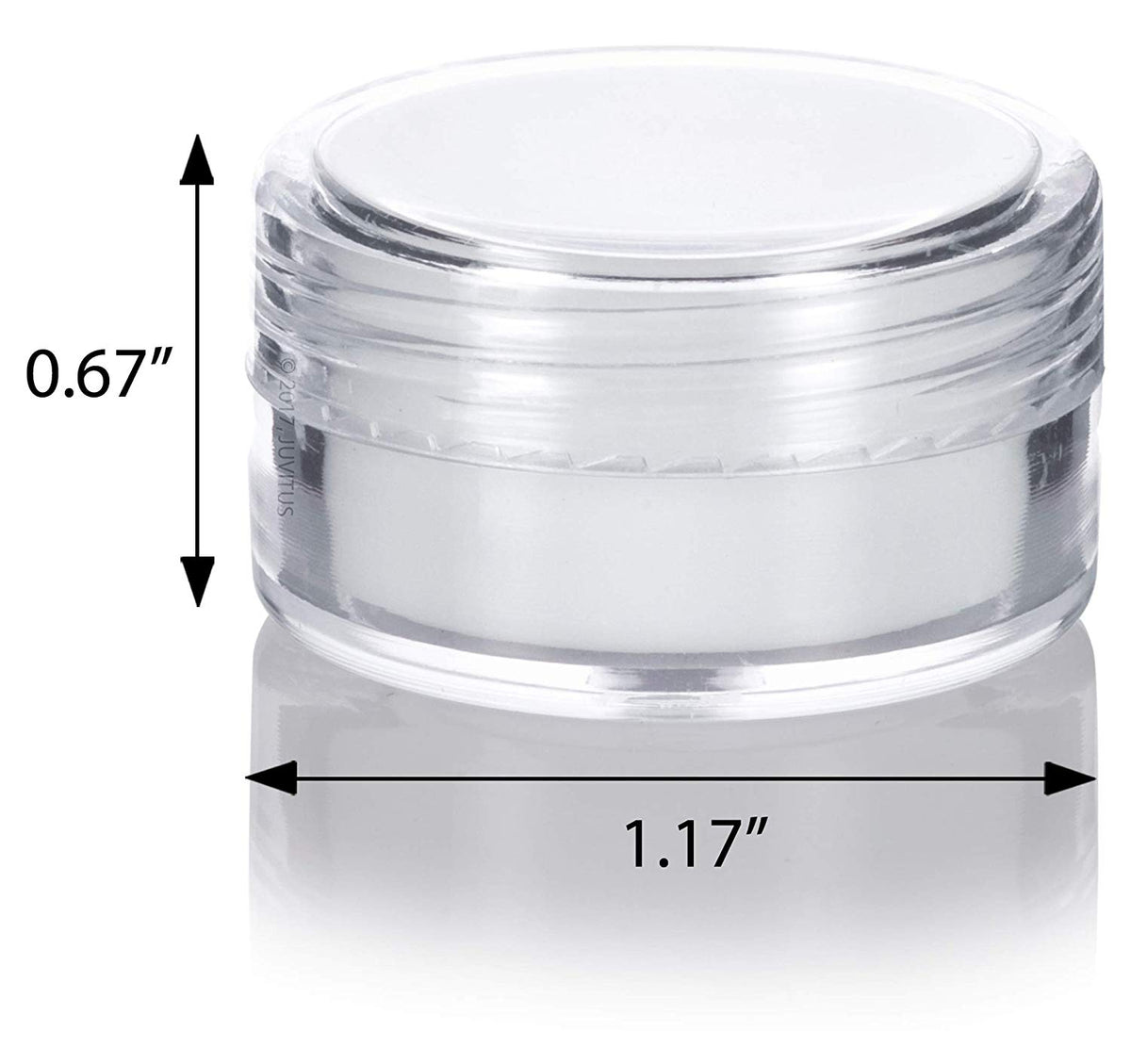 2oz, 3oz, 6oz, 8oz Clear Containers With White Screw on Lids. 