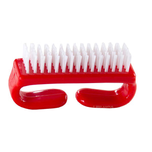 Nail Brush with Durable Plastic Handle (Red)