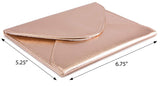 Extra-Small Envelope Clutch Bag, 6.7 x 5.2 inches, Metallic Rose Gold For Cosmetics, Makeup, Cellphone, and Wallet - Made of Premium Vegan Leather (XSV5)