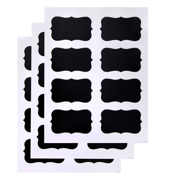 Black Decorative Labels for Chalk Pen (3 Sheets)