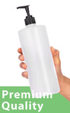 Large Clear Natural Refillable Plastic Squeeze Bottle Black Lotion Pumps (6 Pack)