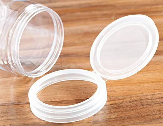 8 oz Clear Plastic Straight Sided Jar with Natural Clear Flip Top (12 Pack)