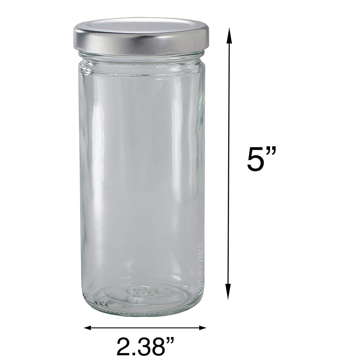 JUVITUS 4 oz oz Clear Glass Tall Jar with Bamboo Silicone Sealed Lid (6  Pack)