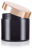 Plastic Jar in Black with Gold Metal Overshell Lid - 16 oz / 480 ml
