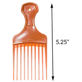 Classic Orange Professional Hair Pick Comb (10 Pack)