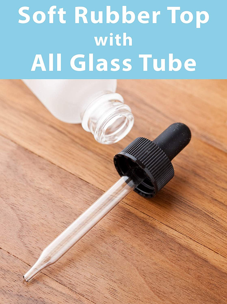 4 oz CLEAR Glass Bottle - w/ Black Regular Glass Dropper