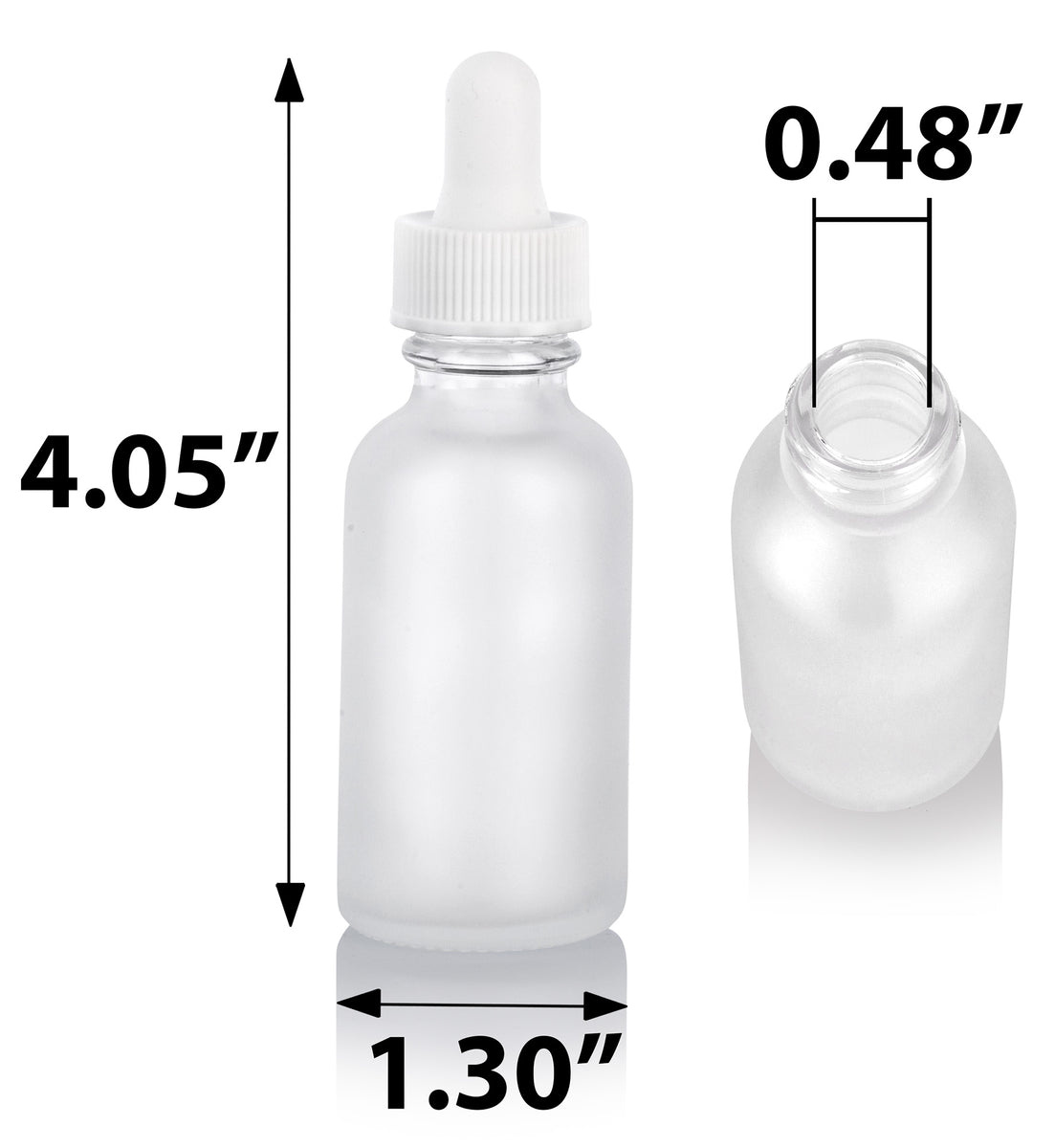 2oz (60ml) Flint (Clear) Big Bead Boston Round Glass Bottle - 20-400 Neck