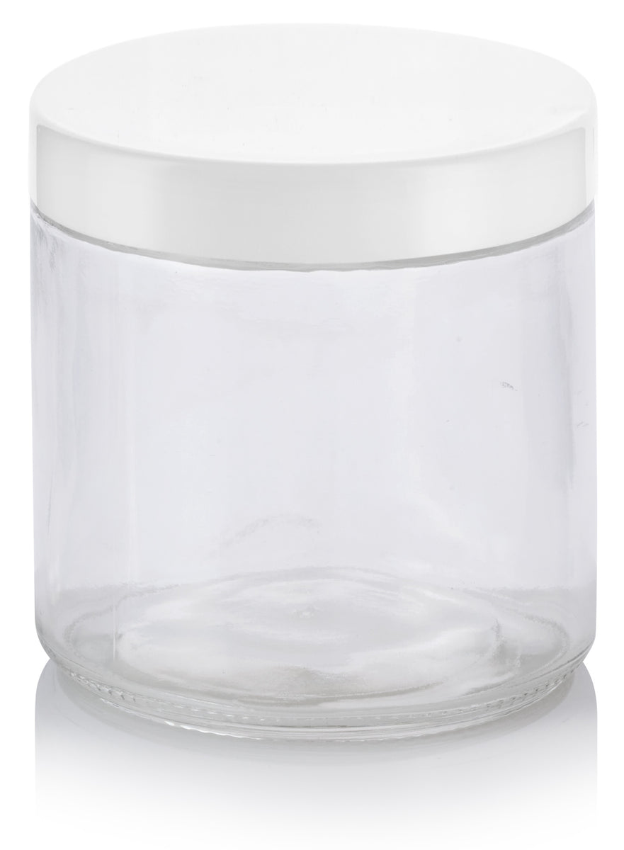 JUVITUS 10 oz Clear Glass Tall Jar with Bamboo Silicone Sealed Lid (6 Pack)