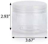 Clear Plastic Low Profile Jar with Natural Clear Flip Top Cap (12 Pack)