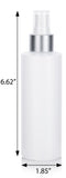 Clear Natural Plastic HDPE Cylinder Squeeze Bottle with Silver Fine Mist Sprayer (12 Pack)