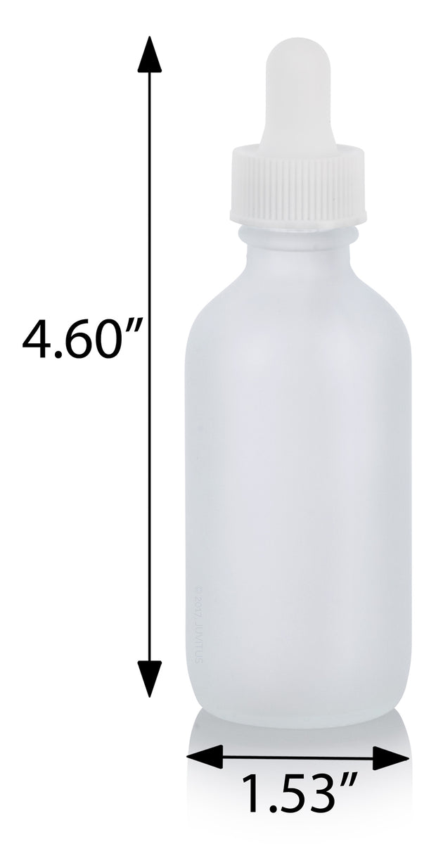 125007B - Frosted Glass Dropper Bottles + White Ring (50% PCR) - (20ml,  30ml, 40ml) — Genie Supply