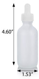 Frosted Clear Glass Boston Round White Dropper Bottle (12 Pack)