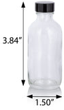 Clear Glass Boston Round Bottle with Airtight Phenolic Cap (12 Pack)