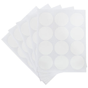 White Round Waterproof Essential Oil Labels for Bottles & Jars - 2.5" Diameter round, 5 Sheets, 60 Labels
