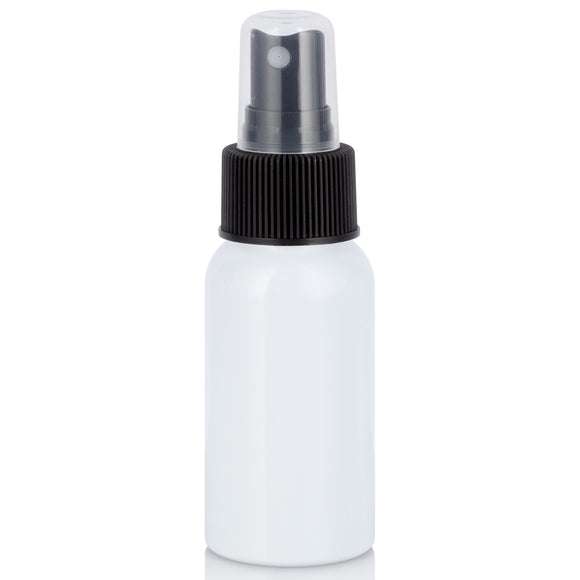 White Aluminum Metal Bottle with Black Fine Mist Sprayer - 1.7 oz (12 Pack)