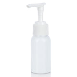 White Aluminum Metal Bottle with White Lotion Pump - 1.7 oz (12 Pack)