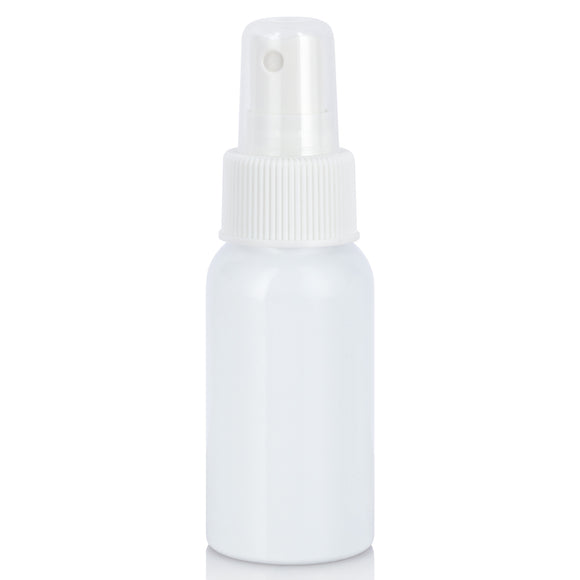 White Aluminum Metal Bottle with White Fine Mist Sprayer - 1.7 oz (12 Pack)
