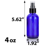 Cobalt Blue Glass Boston Round Bottle with Black Treatment Pump (12 Pack) - JUVITUS