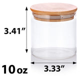 8 Piece Borosilicate Glass Jars with Bamboo Air Tight Lids (2oz,4oz,8oz,10oz) Multi Size for Kitchen, Bathroom, Craft, Home, and Business
