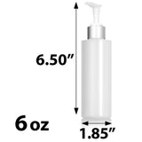 Natural Clear Plastic HDPE Squeeze Bottle with Silver Lotion Pump (12 Pack)