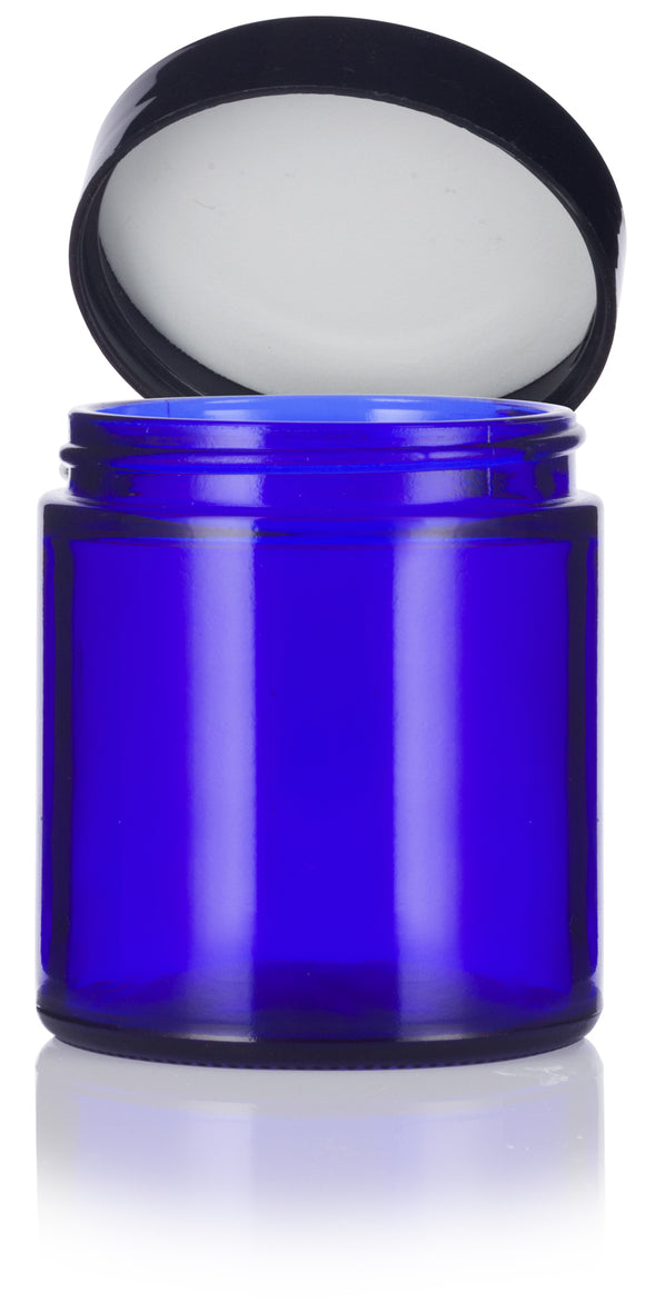 1 oz Cobalt Thick Glass Straight Sided Jar