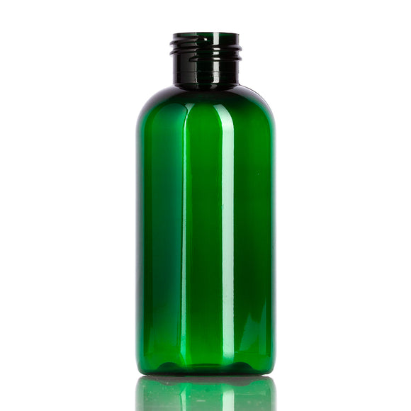 Green Plastic Boston Round Bottles