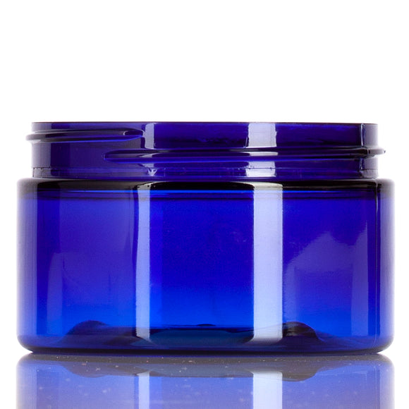 Cobalt Blue Low Profile Plastic Jar
