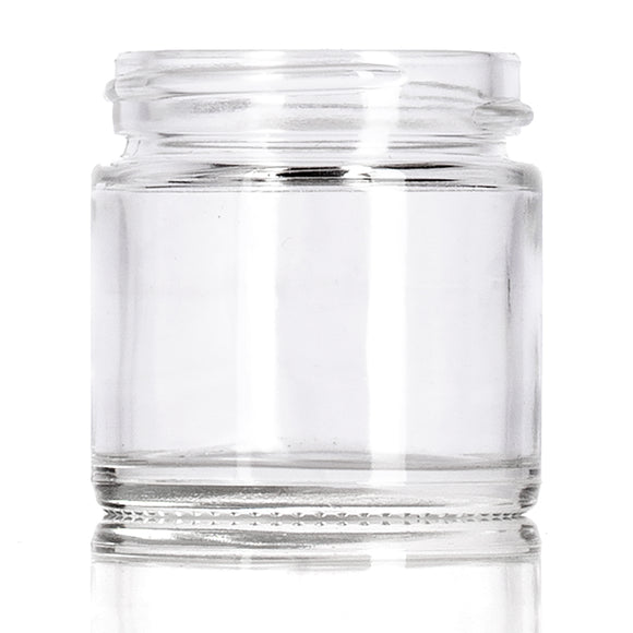 Rvtus 100 Pack 6ml Round Glass Jar No Neck Concentrate Container with Silicone Lids for Storage of Oils, Waxes, Balm, Cosmetics & More (Clear)