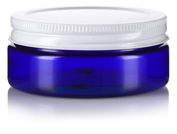 Cobalt PET Plastic (BPA Free) Refillable Low Profile and Straight Side Storage Empty Containers Jar