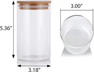 16 oz Home Kitchen Storage Clear Glass Jar with Bamboo Silicone Sealed Lid (120 pack)