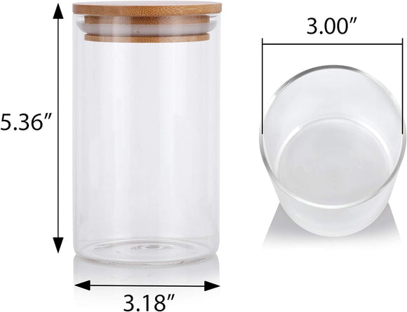 16 oz Home Kitchen Storage Clear Glass Jar with Bamboo Silicone Sealed Lid (120 pack)