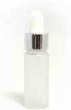 5 ml / 0.17 oz Amber Glass Mini Size Sample Bottle with Silver Metal and Glass Dropper (50 Pack