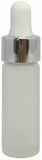 (50 Pack) 5 ml / 0.17 oz Frosted Clear Glass Mini Size Sample Bottle with Silver metal and Glass Dropper