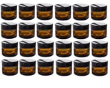 (24 Pack) 1.35 oz Amber Glass Heavy Thick Wall Balm Jars with Black Smooth Lids