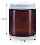 Glass Jar in Amber with White Metal Plastisol Lid - 4 oz / 120 ml