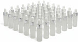 (50 Pack) 5 ml / 0.17 oz Frosted Clear Glass Mini Size Sample Bottle with Silver metal and Glass Dropper