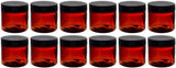 1 oz Amber PET Plastic Jar in with Black Foam Lined Lid (12 Pack)